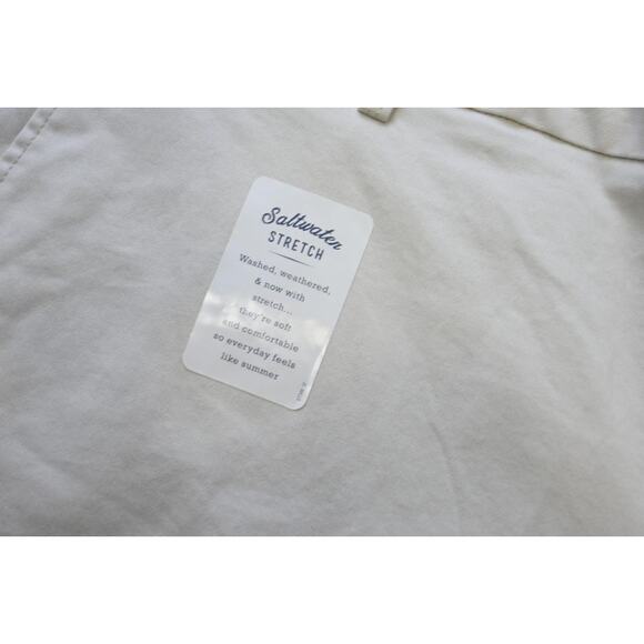 Izod Saltwater Relaxed Khaki Chino Shorts Stretch Flat 10" INS Mens Sz 42 NWT - Picture 3 of 8